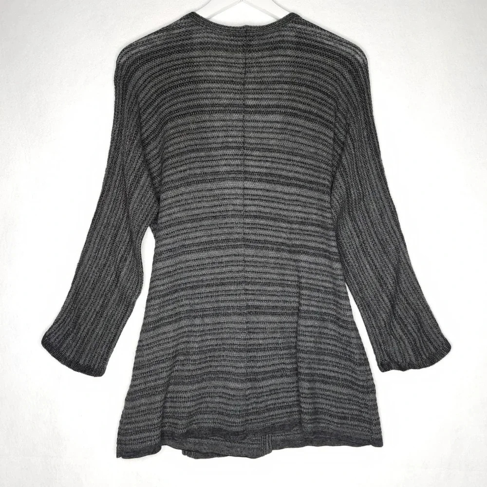 Eileen Fisher Striped Lightweight Knit Wrap Top Dolman Sleeves - Picture 3 of 7
